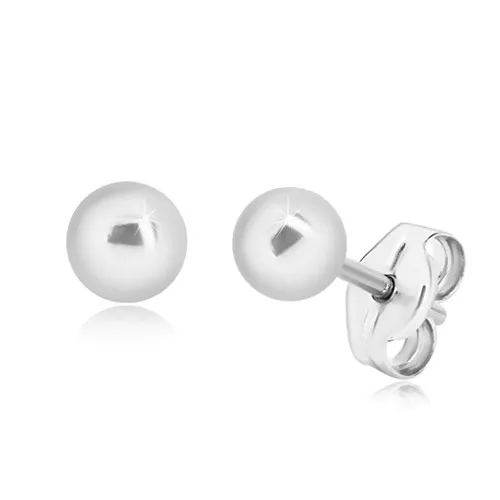 Puzetové náušnice, stříbro 925 - kulička, hladký a zrcadlově lesklý povrch, 4 mm