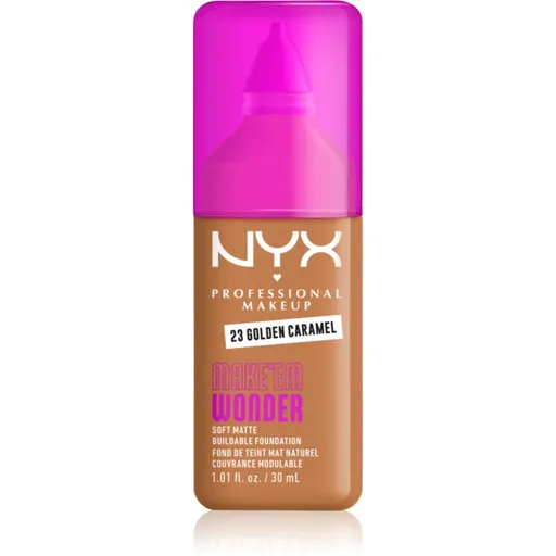 NYX Professional Makeup Make ‘Em Wonder lehký matující make-up odstín 23 Golden Caramel 30 ml