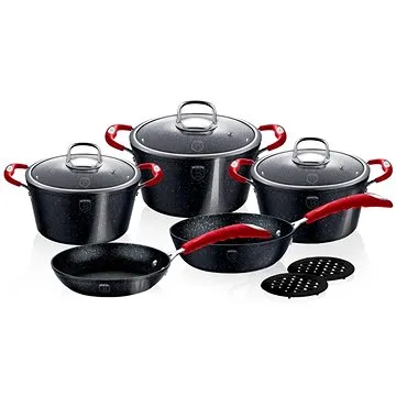 BERLINGERHAUS Sada nádobí s mramorovým povrchem 10 ks Black Stone Touch Line BH-1166 (BH-1166)