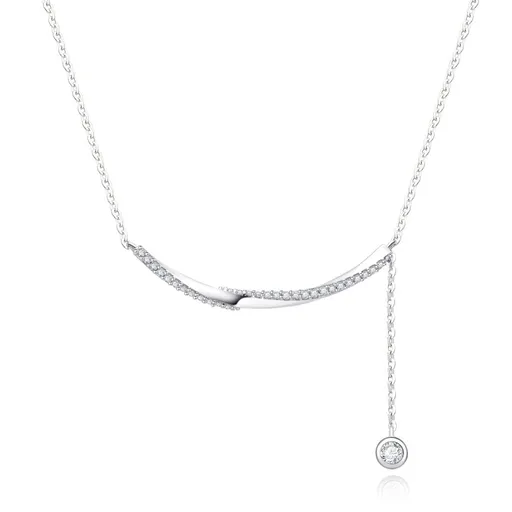 MOISS Elegantní stříbrný náhrdelník se zirkony ETERNITY N0000880
