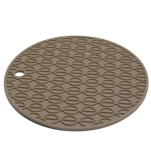 Florina Kulatá silikonová podložka pod hrnec Anide, šedá