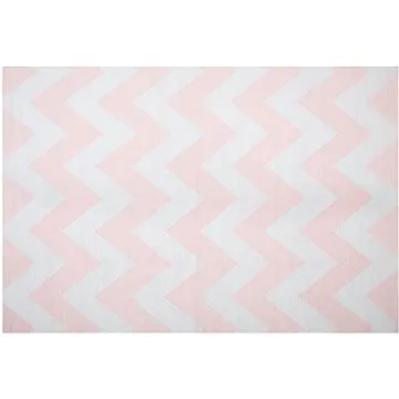 Koberec 160 x 230 růžovo bílý krátkovlasý KONARLI, 143343 (beliani_143343)