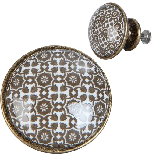 Vintage úchytka s ornamenty - Ø 2 cm Clayre & Eef