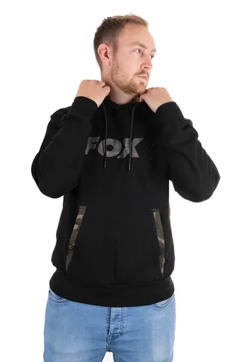 Fox Rybářská Mikina Black/Camo Hoody,Fox Rybářská Mikina Black/Camo Hoody