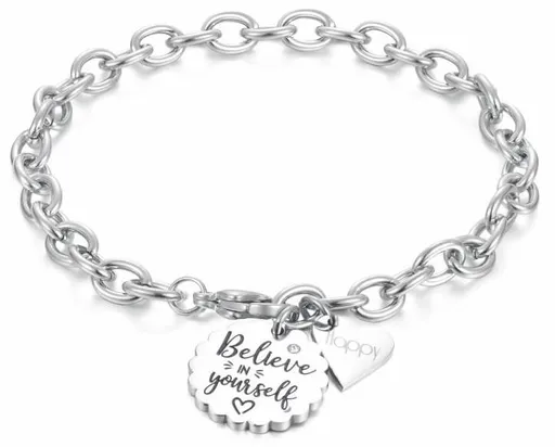 S'Agapõ Ocelový náramek s přívěsky Happy SHAM12