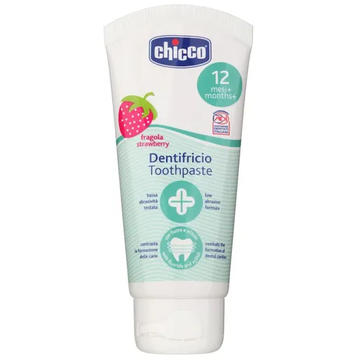 Chicco Oral Care Toothpaste zubní pasta pro děti příchuť Strawberry 12 m+ 50 ml