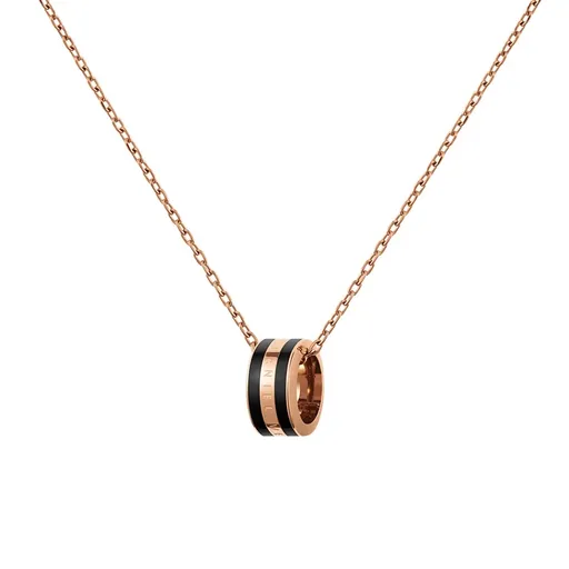 Daniel Wellington Stylový bronzový náhrdelník s kruhovým přívěskem Emalie DW00400305