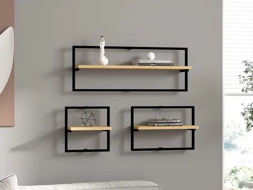 Nástěnná police Yeso - Sapphire Oak