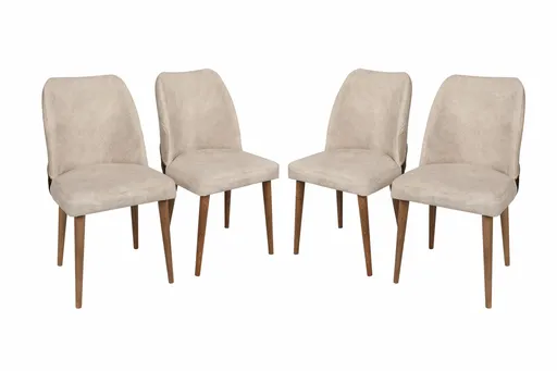 Sada jídelních židlí Nova Cream and Walnut, 4 ks, 4 ks