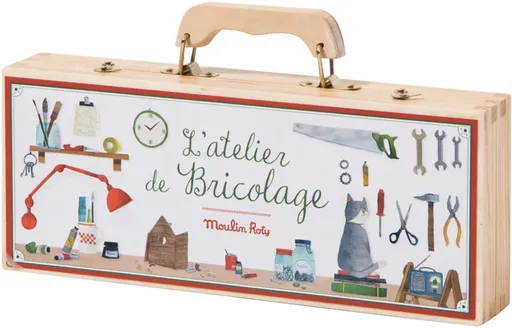 Dřevěný kufřík s opravdickým nářadím