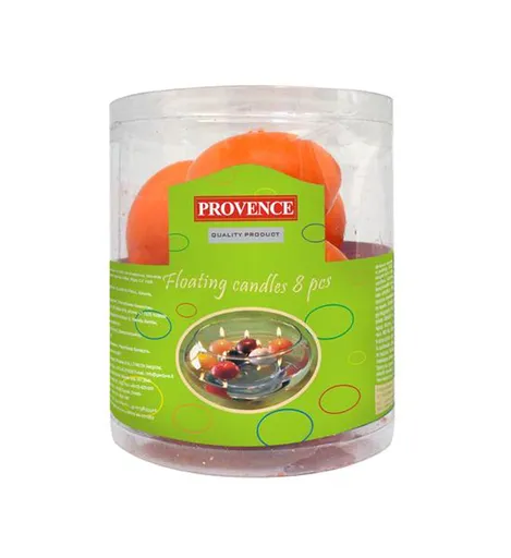 Neparfemovaná plovoucí svíčka PROVENCE 8ks oranžová