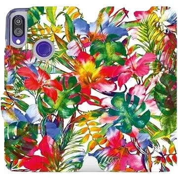 Flipové pouzdro na mobil Xiaomi Redmi Note 7 - MG07S Pestrobarevné květy a listy (5903226829910)