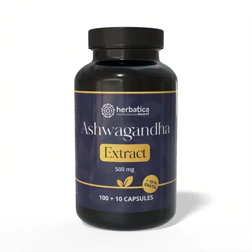Ashwagandha veganské kapsle - 7% extrakt whitanolidů - 110 kapslí - Herbatica