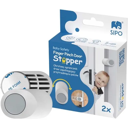 Sipo STOPPER 2KS Dětská otočná zarážka do dveří, bílá, velikost