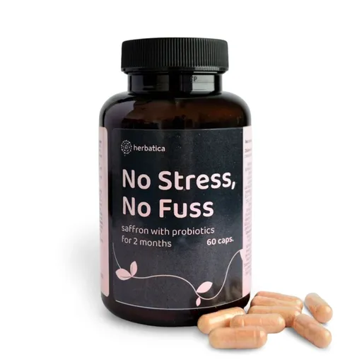 Bez stresu a starostí - šafrán s probiotiky na dva měsíce - 60 kapslí - Herbatica