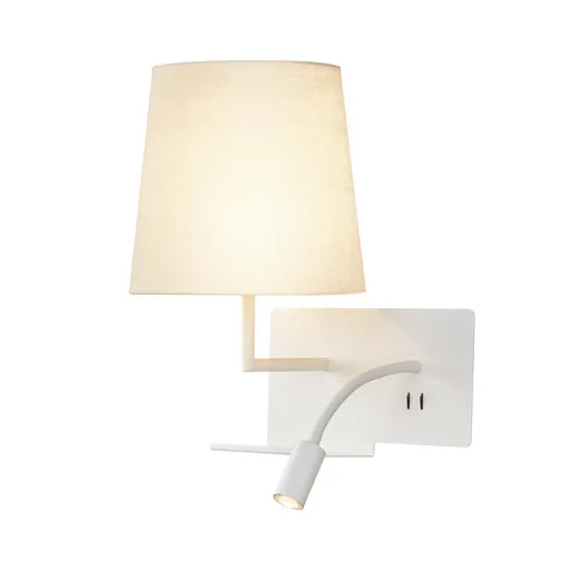 SLV BIG WHITE SOMNILA FLEX vnitřní nástěnné svítidlo LED 3000K, bílá, verze vlevo vč. USB přípojky 1003459