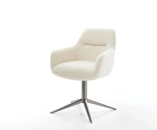 Jídelní židle Pejo-Flex plyšový manšestr béžová křížová podnož