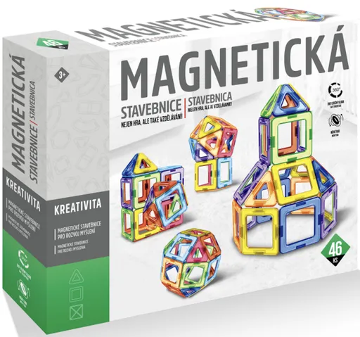 Magnetická stavebnice - Magnetic sheet 46 dílků