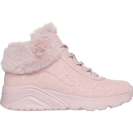Skechers UNO LITE - COZY LEOPARD Dívčí zimní obuv, růžová, velikost