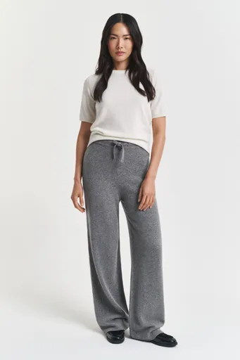 KALHOTY GANT WOOL KNITTED PANTS CHARCOAL MELANGE