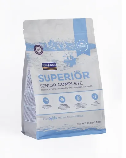 FISH4DOGS Granule velké pro starší psy Superior losos s bramborami 1,5 kg