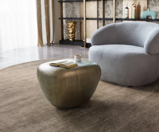 Konferenční stolek Caramia 65x55 cm metalická zlatá