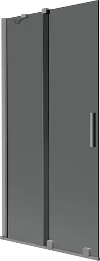 MEXEN/S Velar dvoukřídlá posuvná vanová zástěna 95 x 150, grafit, grafit metal 896-095-000-41-95