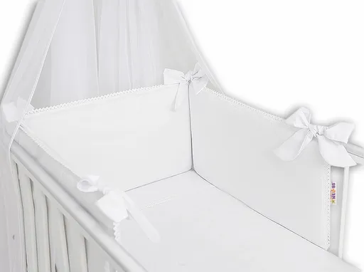 Baby Nellys Luxusní 3-dílná sada Mantinel s povlečením Royal Baby - bílá