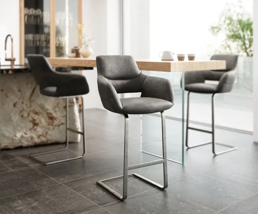 Barová židle Yago-Flex konzolová podnož plochá nerezová ocel