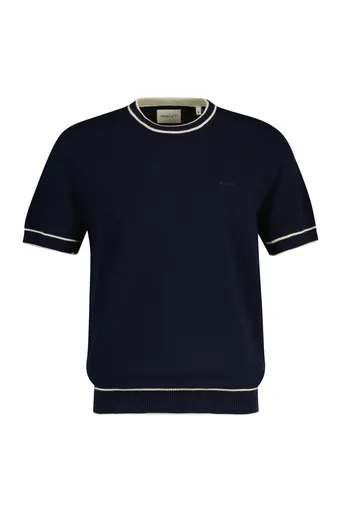 SVETR GANT COTTON MODAL SS C-NECK EVENING BLUE