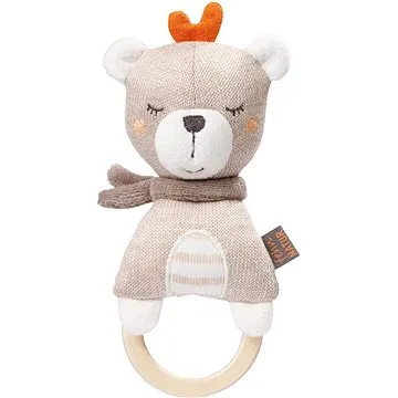 BABY FEHN Plyšová medvídek s dřevěným držákem (4001998052138)