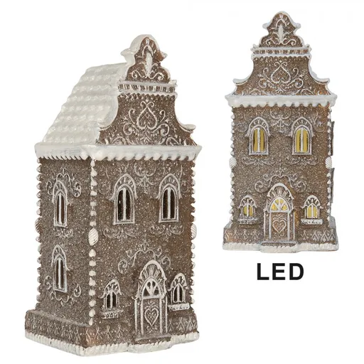 Perníkový LED domek Gingerbread Cotti  - 12*11*25 cm Clayre & Eef