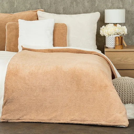 4Home Beránkové povlečení Teddy béžová, 140 x 200 cm, 70 x 90 cm