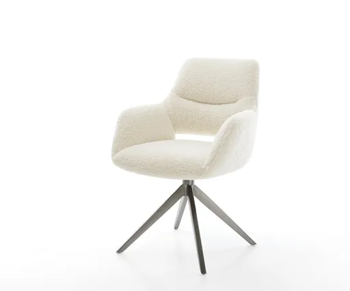 Jídelní židle Yago-Flex s područkami plyšový manšestr béžová