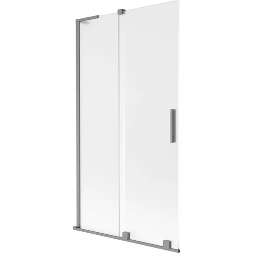 MEXEN/S Velar L dvoukřídlá posuvná vanová zástěna 100 x 150, dekor, grafit metal 896-100-003-31-95