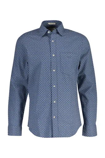 KOŠILE GANT REG COTTON LINEN PRINT SHIRT VINTAGE BLUE