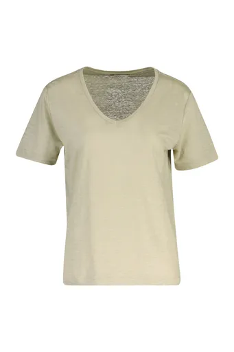 TRIČKO GANT REG LINEN V-NECK SS T-SHIRT COUNTRY BEIGE