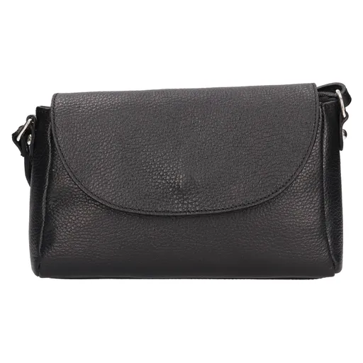 Dámská kožená crosbody kabelka Italia Mirabel - černá