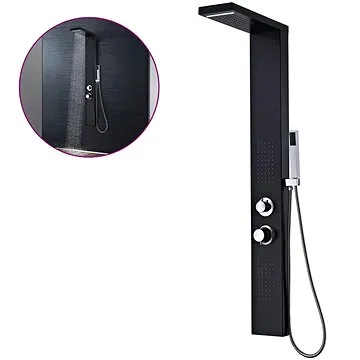 Sprchový panel set hliníkový matný černý (142373)