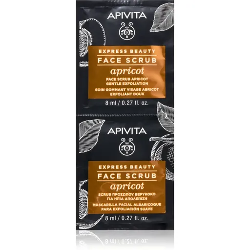 Apivita Express Beauty Gentle Face Scrub Apricot jemný čisticí peeling na obličej 2x8 ml