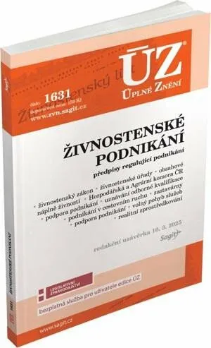 ÚZ č. 1631 - Živnostenské podnikání, volný pohyb služeb, podpora podnikání