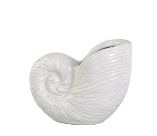 Krémová antik keramická dekorace váza mušle Shells - 17*10*14 cm Chic Antique