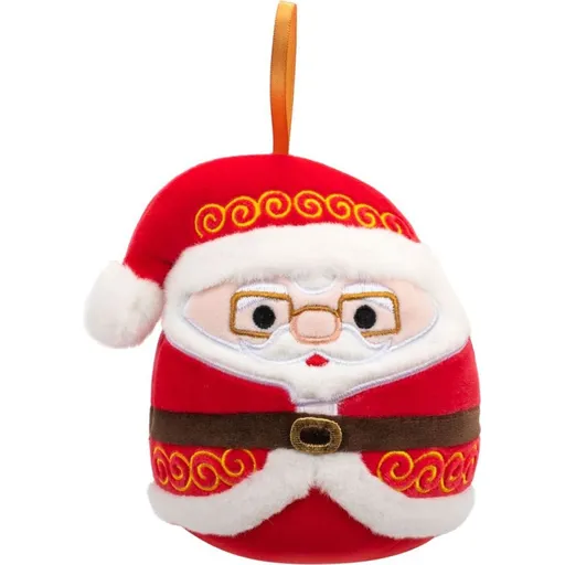 Squishmallows Vánoční ozdoba Santa s brýlemi - Nick, 10 cm