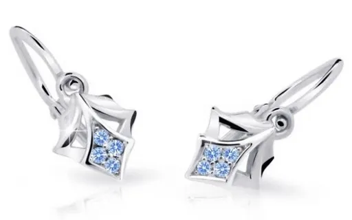 Cutie Jewellery Dětské náušnice z bílého zlata C2220-10-X-2 světle modrá