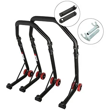 M-Style D18 moto stojan přední a zadní set - přední stojan : Trn, zadní stojan : Hák (5365-MS-050178-146-621)