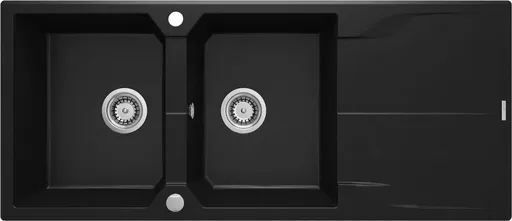 DEANTE Andante černá Granitový dřez, 2 bowl s odkapávačem ZQN_N213