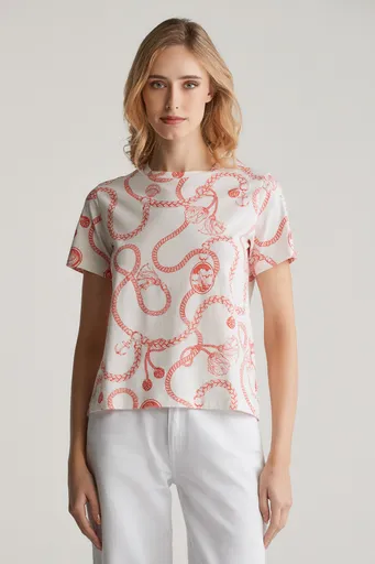 TRIČKO GANT REG SAILING PRINT SS T-SHIRT ORANGE RED