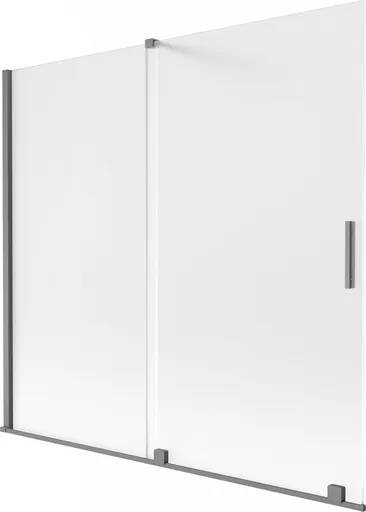 MEXEN/S Velar dvoukřídlá posuvná vanová zástěna 170 x 150, dekor, grafit metal 896-170-000-31-95