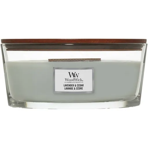 WoodWick Vonná svíčka loď Lavender & Cedar, 453 g