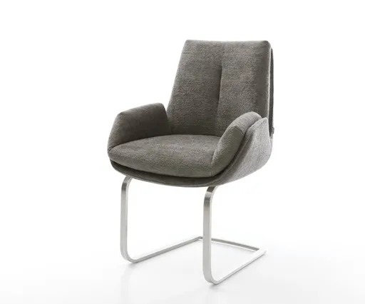 Jídelní židle Clea-Flex bouclé měkký tmavě béžová konzolová